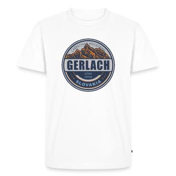 Gerlach Slovakia Vintage Mountain Hiking Design - Men's Premium Organic T-Shirt - white - Front - Nico (187cm)