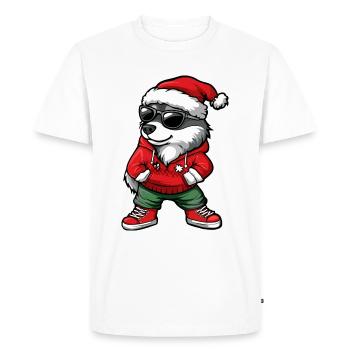 Husky Chien Noël Noël - T-shirt Premium bio Homme - blanc - Devant - Nico (187cm)