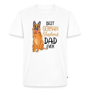 Best German Shepherd Dad Ever - Men's Premium Organic T-Shirt - white - Front - Nico (187cm)
