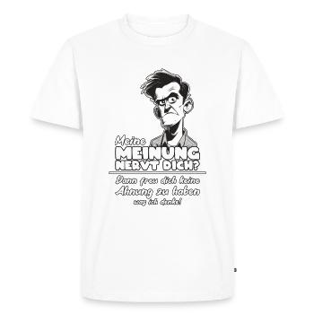 Mon avis vous agace ? - T-shirt Premium bio Homme - blanc - Devant - Nico (187cm)