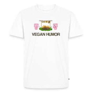 Vegan Humor Shirt · Images drôles · Cadeau - T-shirt Premium bio Homme - blanc - Devant - Nico (187cm)