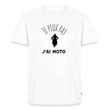 JE PEUX PAS JAI MOTO idée cadeau et tshirt - T-shirt Premium bio Homme - blanc - Devant - Nico (187cm)