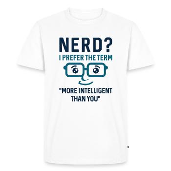 Nerd Intelligent - T-shirt Premium bio Homme - blanc - Devant - Nico (187cm)