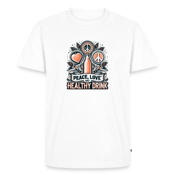 Paix, Amour, Kombucha 2 - T-shirt Premium bio Homme - blanc - Devant - Nico (187cm)