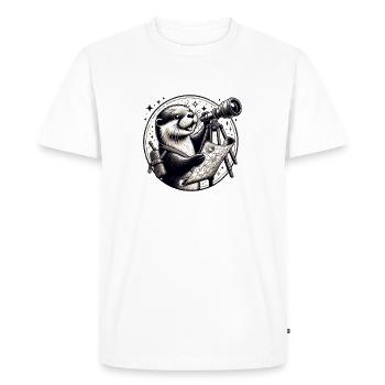 Explorateur astral de la loutre - T-shirt Premium bio Homme - blanc - Devant - Nico (187cm)