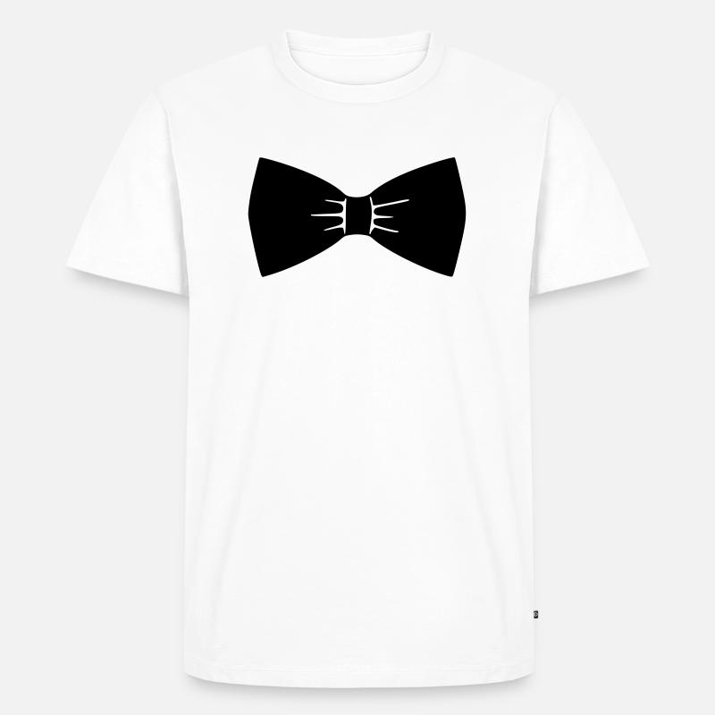 Fliege - Männer Premium Bio T-Shirt - Weiß