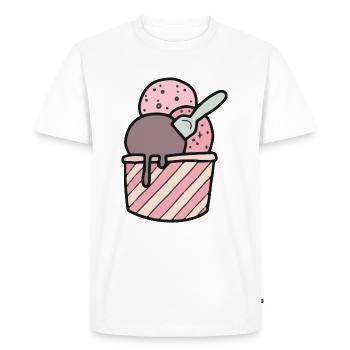 Sundae - Men's Premium Organic T-Shirt - white - Front - Nico (187cm)