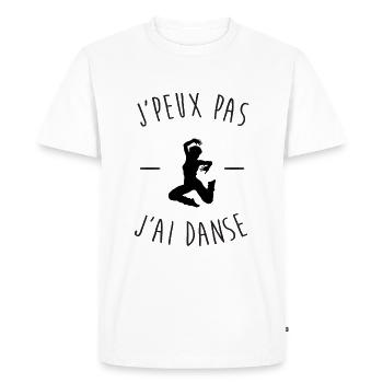 J'peux pas j'ai danse - T-shirt Premium bio Homme - blanc - Devant - Nico (187cm)
