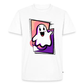 Fantôme mignon dans le style pop art - T-shirt Premium bio Homme - blanc - Devant - Nico (187cm)