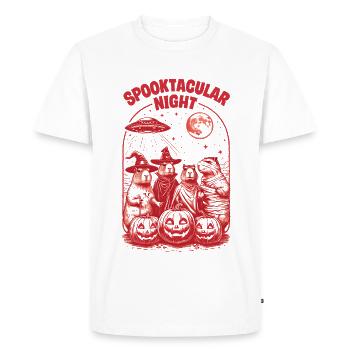 Halloween Capybara Ufo Ghost Gift Idea - Men's Premium Organic T-Shirt - white - Front - Nico (187cm)