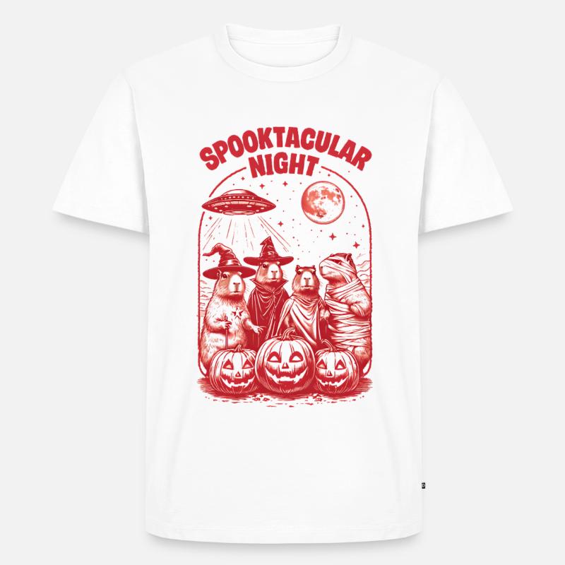 Halloween Capybara Ufo Geist Geschenkidee - Männer Premium Bio T-Shirt - Weiß