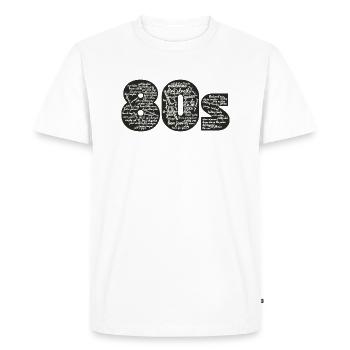 Cloud words 80s white - Men's Premium Organic T-Shirt - white - Front - Nico (187cm)