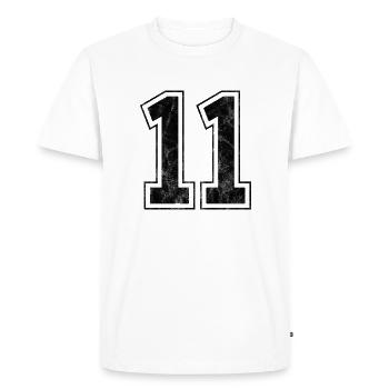 Numéro 11 - T-shirt Premium bio Homme - blanc - Devant - Nico (187cm)