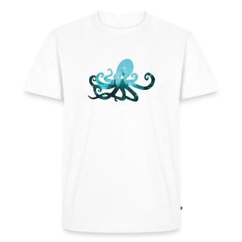 Octopus Ocean Gift Squid Octopus Diver - Men's Premium Organic T-Shirt - white - Front - Nico (187cm)