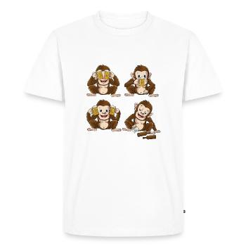 Singe drôle artisanat critique de bière hobby brasseur boire - T-shirt Premium bio Homme - blanc - Devant - Nico (187cm)