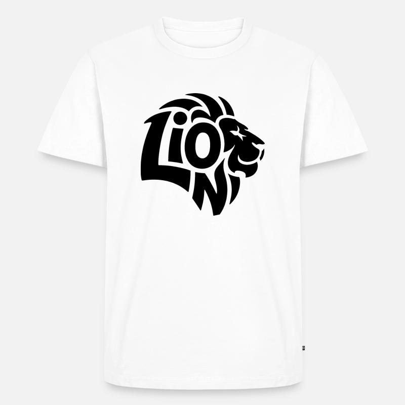 Löwe - Cooles Löwen-Logo - Männer Premium Bio T-Shirt - Weiß