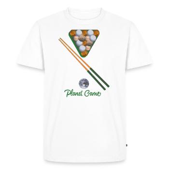 jeu de planète, billard, planète, planète, terre, jeu - T-shirt Premium bio Homme - blanc - Devant - Nico (187cm)