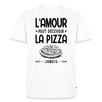 L'amour Peut Décevoir La Pizza Jamais Fast Food - T-shirt Premium bio Homme - blanc - Devant - Nico (187cm)