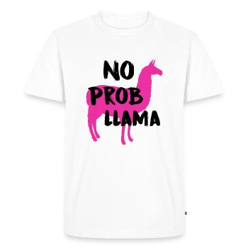 No prob llama - T-shirt Premium bio Homme - blanc - Devant - Nico (187cm)