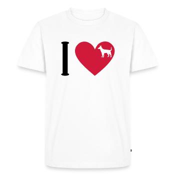I love my dog, dogs. I love my dog dogs - Men's Premium Organic T-Shirt - white - Front - Nico (187cm)