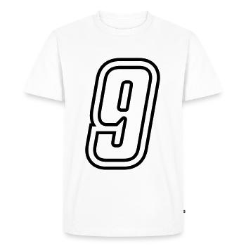 9 Numéro de numéro - T-shirt Premium bio Homme - blanc - Devant - Nico (187cm)