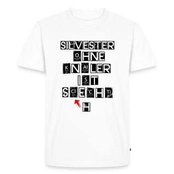 Le réveillon du Nouvel An sans pétards est mauvais - T-shirt Premium bio Homme - blanc - Devant - Nico (187cm)
