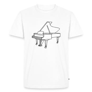 PIANO - Men's Premium Organic T-Shirt - white - Front - Nico (187cm)