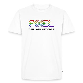 Can you decode? - Men's Premium Organic T-Shirt - white - Front - Nico (187cm)
