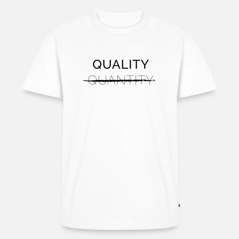 Quality over Quantity - Männer Premium Bio T-Shirt - Weiß
