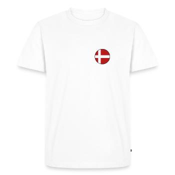 Denmark Flag Danish Flag Danmark Denmark - Men's Premium Organic T-Shirt - white - Front - Nico (187cm)