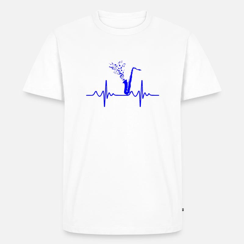 Saxophon - Männer Premium Bio T-Shirt - Weiß