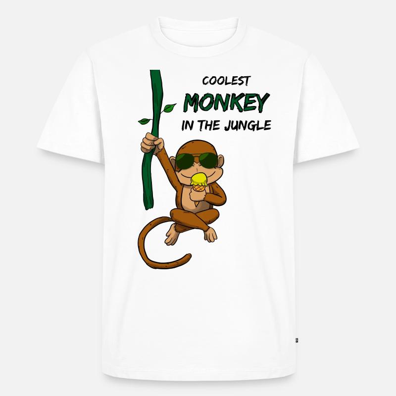 Coolest Monkey in the Jungle - Männer Premium Bio T-Shirt - Weiß