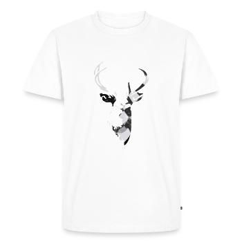 Élan, cerf, chasseur, cerf, chasse, ramure, norvège, suédois - T-shirt Premium bio Homme - blanc - Devant - Nico (187cm)