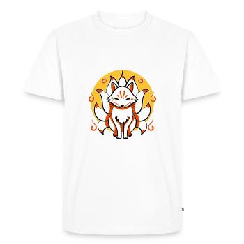 Japanische Kami Inari Fox Kitsune maske - Männer Premium Bio T-Shirt - Weiß - Vorne - Nico (187cm)