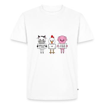 Les animaux sont mes amis Je ne mange pas d’amis - T-shirt Premium bio Homme - blanc - Devant - Nico (187cm)