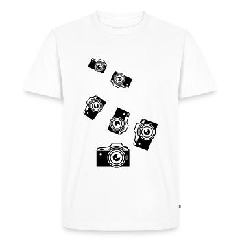 Camera Silhouette icon - Men's Premium Organic T-Shirt - white - Front - Nico (187cm)