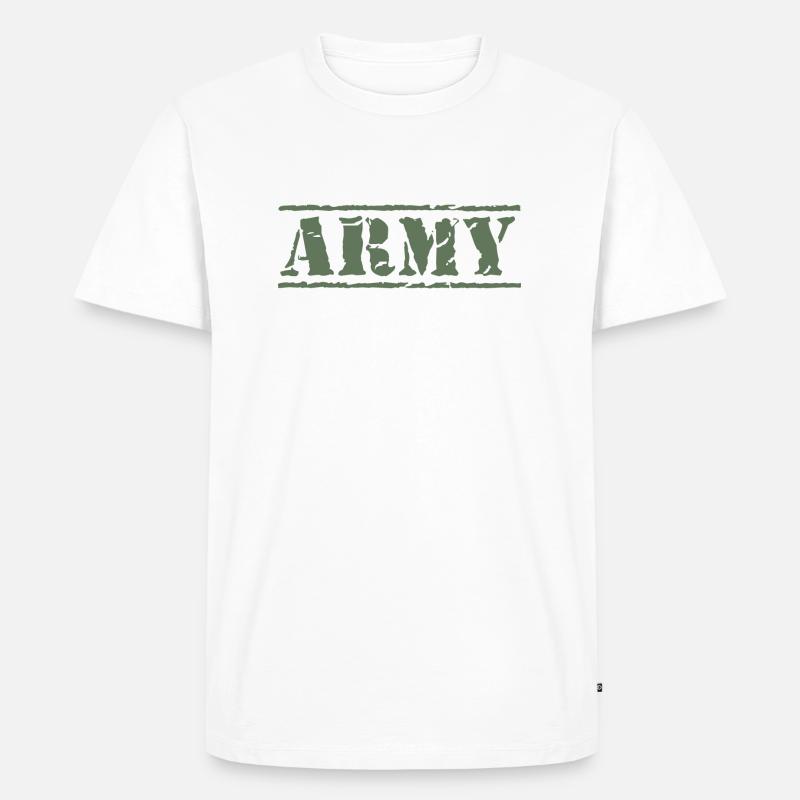 Army - Männer Premium Bio T-Shirt - Weiß
