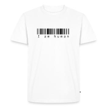 Je suis humain - T-shirt Premium bio Homme - blanc - Devant - Nico (187cm)