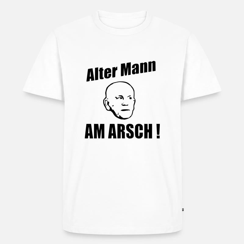 Alter Mann am Arsch - Männer Premium Bio T-Shirt - Weiß