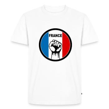 france logo - T-shirt Premium bio Homme - blanc - Devant - Nico (187cm)
