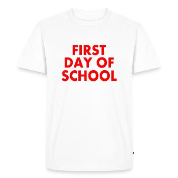 First day of school - T-shirt Premium bio Homme - blanc - Devant - Nico (187cm)