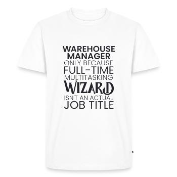 Warehouse Manager multitasking Wizard - Men's Premium Organic T-Shirt - white - Front - Nico (187cm)