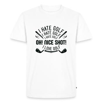 Je déteste le golf - T-shirt Premium bio Homme - blanc - Devant - Nico (187cm)