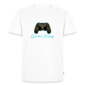Manette Game King - T-shirt Premium bio Homme - blanc - Devant - Nico (187cm)