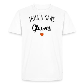 never without ice cubes - Men's Premium Organic T-Shirt - white - Front - Nico (187cm)