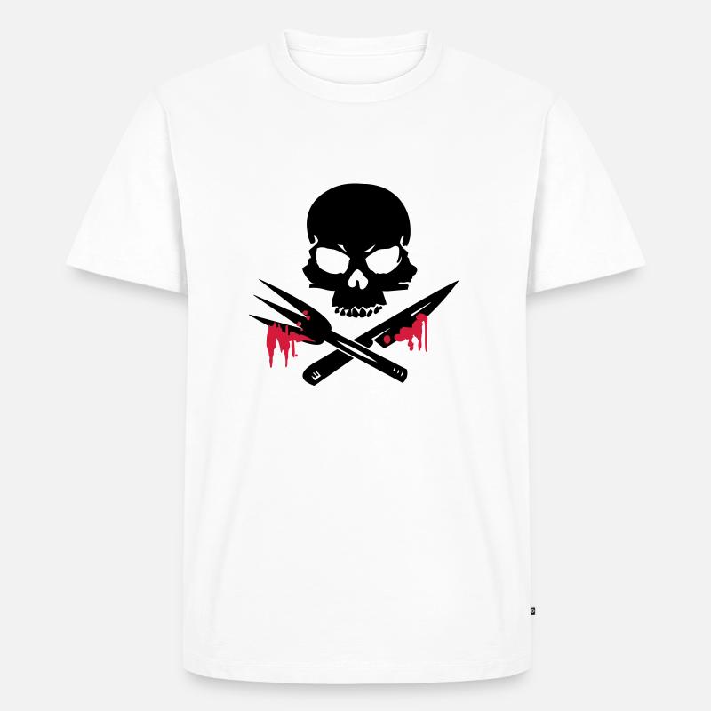 Cooking Skull - Männer Premium Bio T-Shirt - Weiß