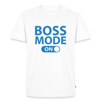 Mode Boss activé - T-shirt Premium bio Homme - blanc - Devant - Nico (187cm)