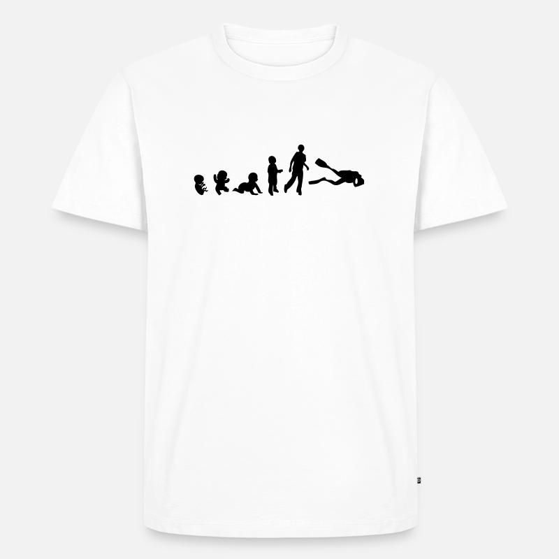 Evolution Sport Taucher - Männer Premium Bio T-Shirt - Weiß