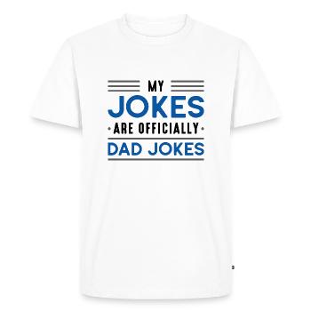 Mes blagues sont officiellement papa blagues - T-shirt Premium bio Homme - blanc - Devant - Nico (187cm)