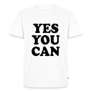 Yes you can - T-shirt Premium bio Homme - blanc - Devant - Nico (187cm)